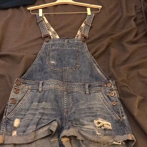 Forever 21 Overall Jean Shorts